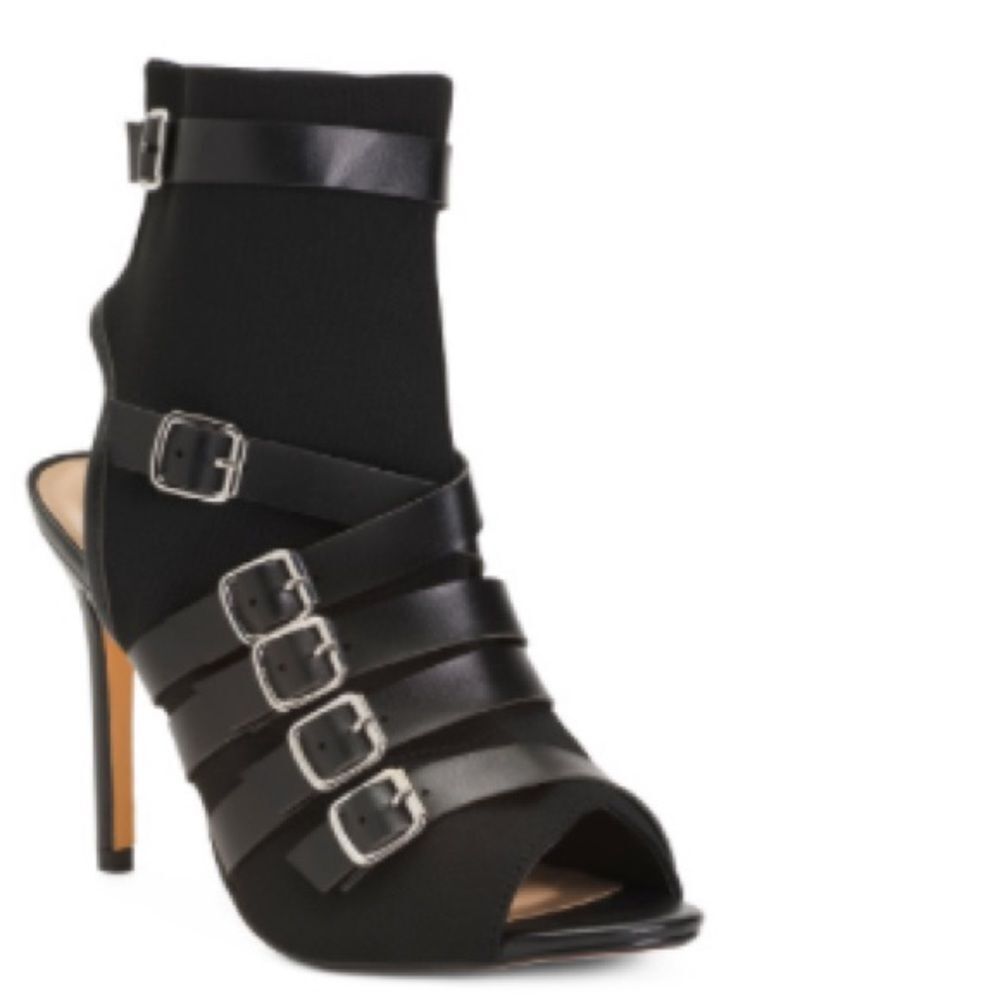 Nicole Miller High Heeled Peep Toe Boot